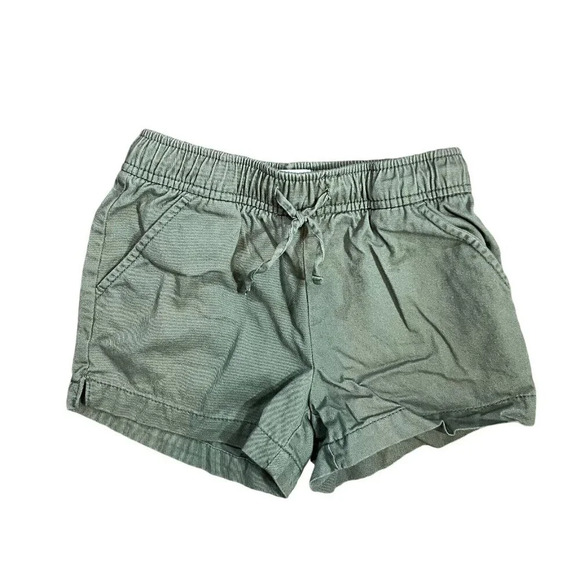 Old Navy Girls Olive Green Shorts Small 6-7 Pull On Pockets 100% Cotton Denim - Picture 1 of 5
